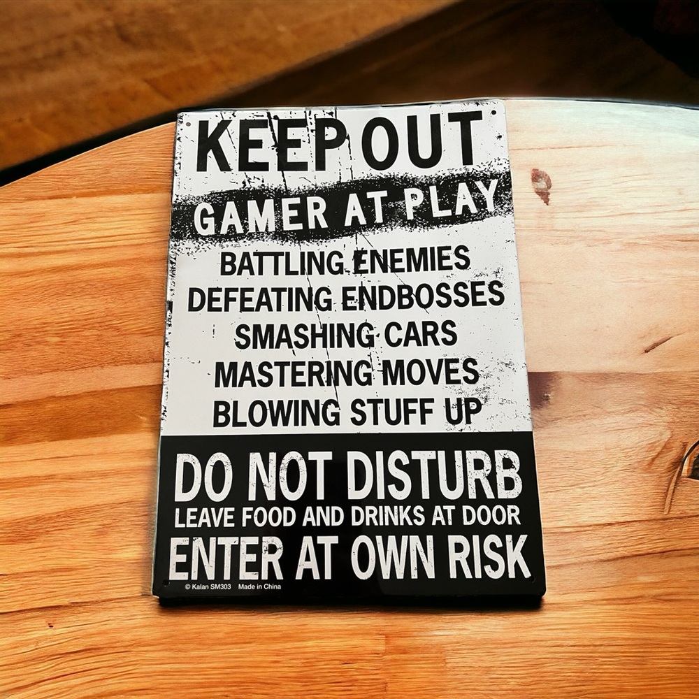 “KEEP OUT GAMERS AT PLAY” Door/Wall HangupSign